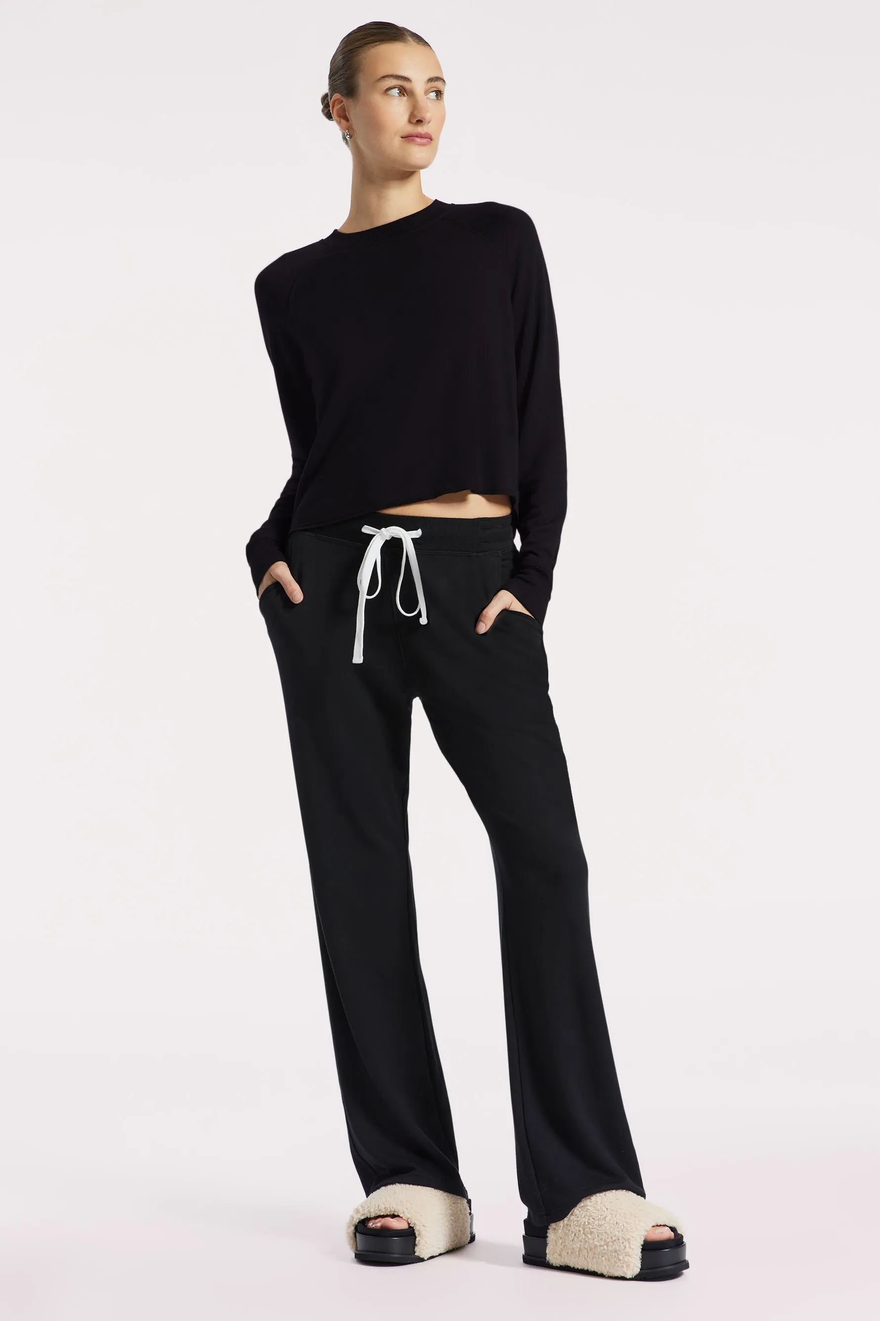 Raven Fleece Full Length Sweatpant - Black