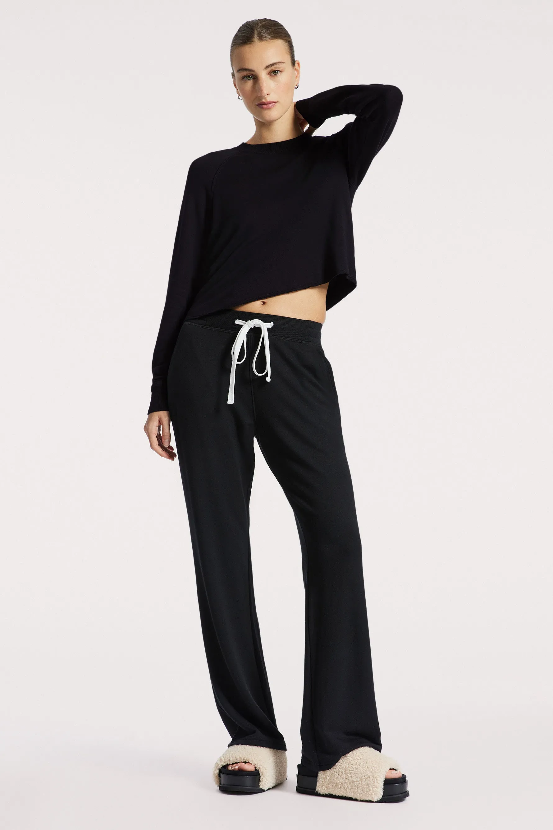 Raven Fleece Full Length Sweatpant - Black