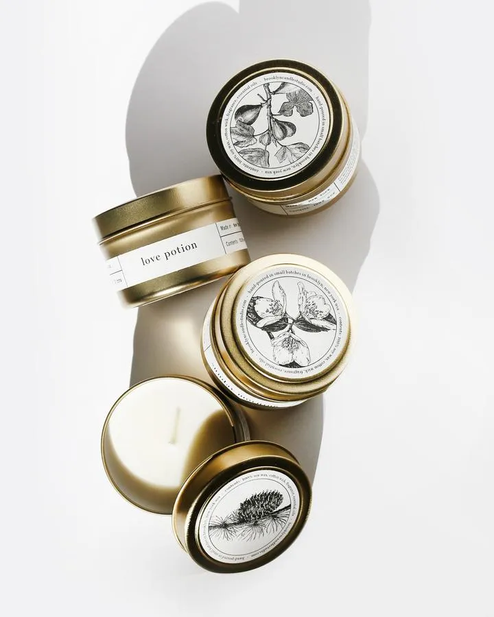 Rose Botanica Gold Travel Candle