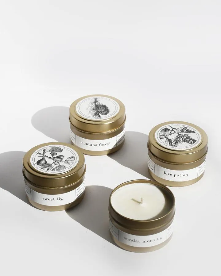 Rose Botanica Gold Travel Candle