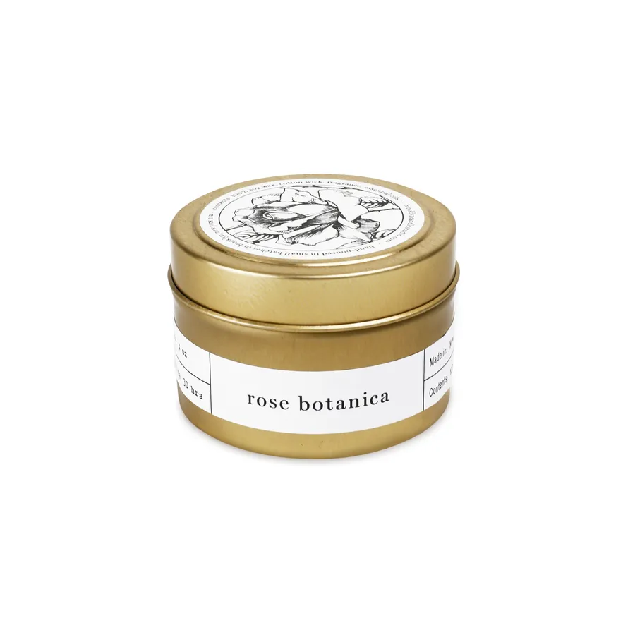 Rose Botanica Gold Travel Candle