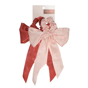 SATIN BOW SCARF SCRUNCHIES