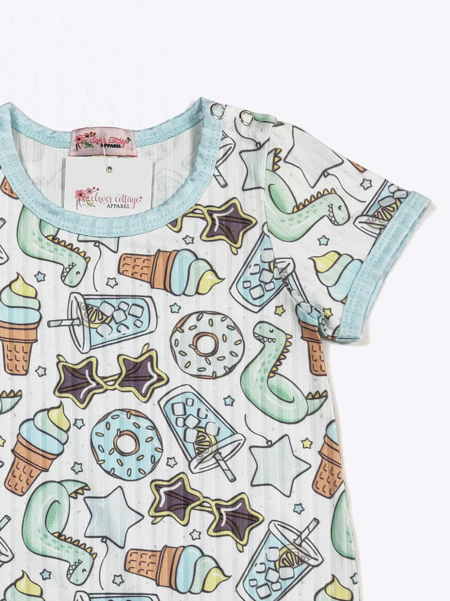 Soaking in summer boy's shorties romper
