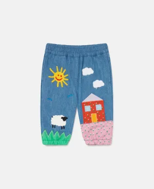 Stella McCartney Baby Girls Blue Denim Farm Trousers
