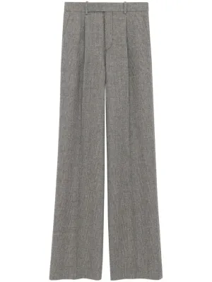 straight-leg wool trousers