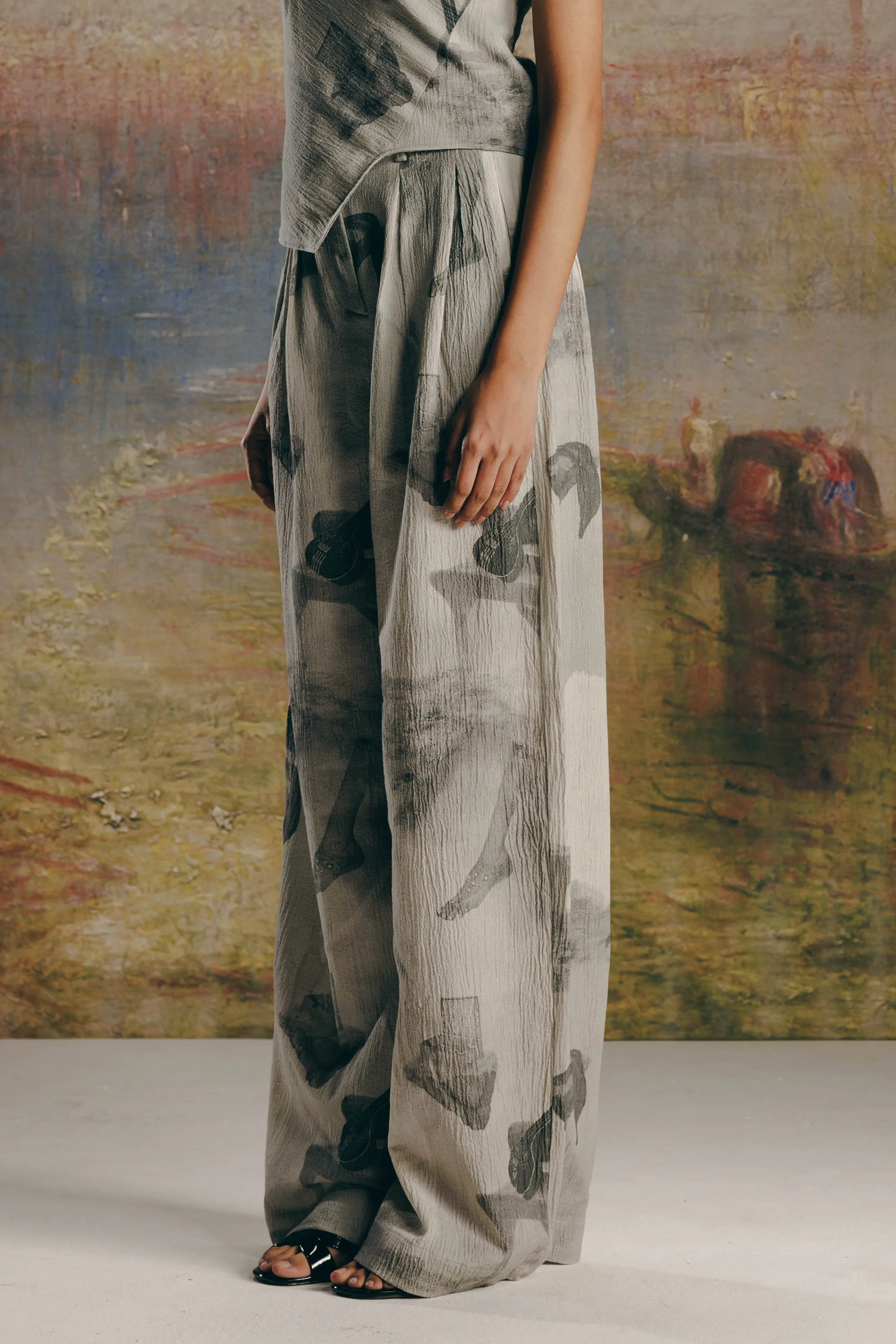 Surrealist Crepe Bollywood Pants