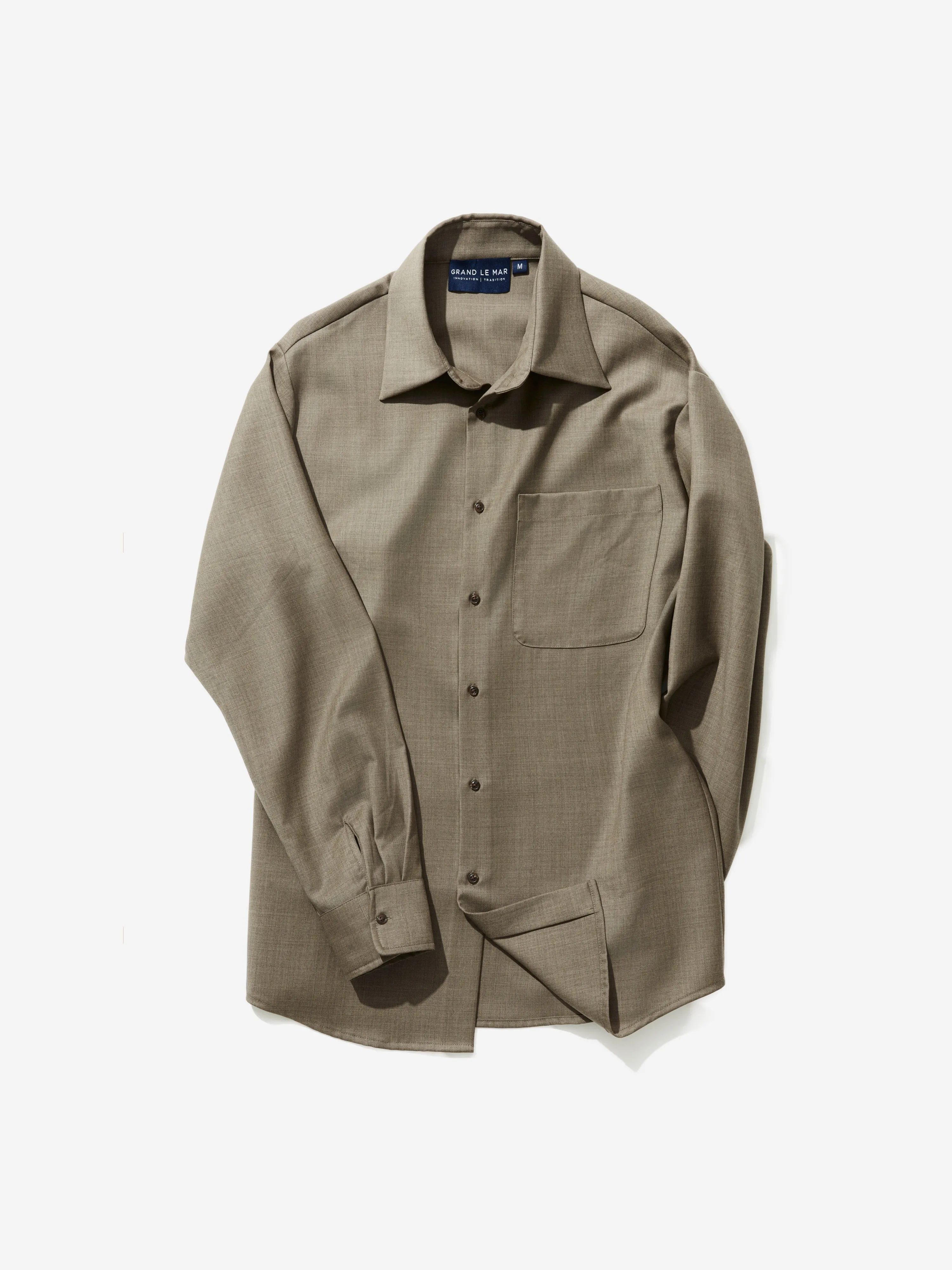 Taupe S130 Wool Shirt