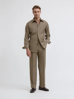 Taupe S130 Wool Shirt