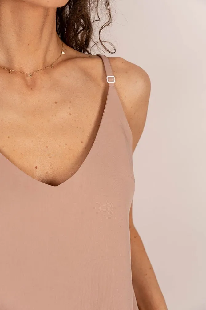 Tencel Sleeveless Top Dark Pink