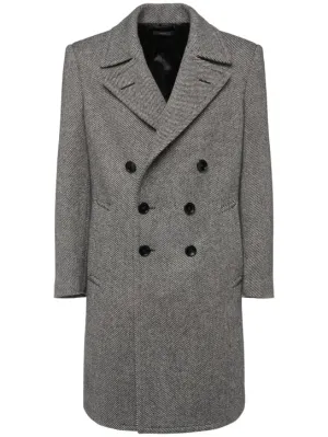 Tom Ford   Mouliné double breast twill coat 