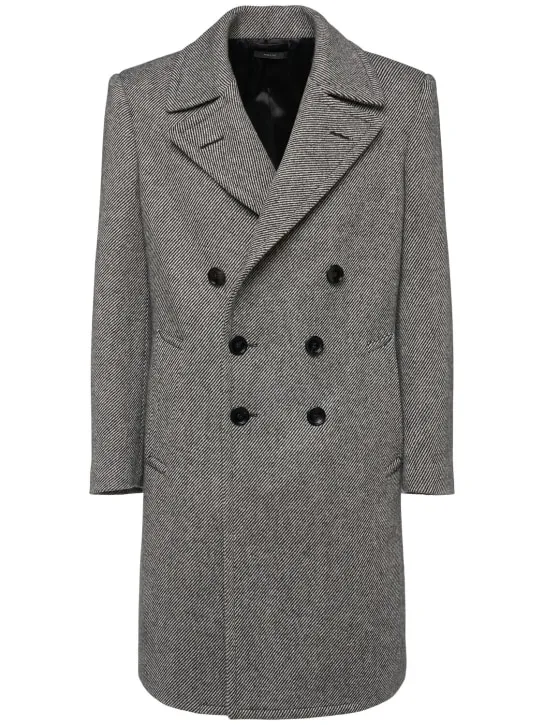 Tom Ford   Mouliné double breast twill coat 