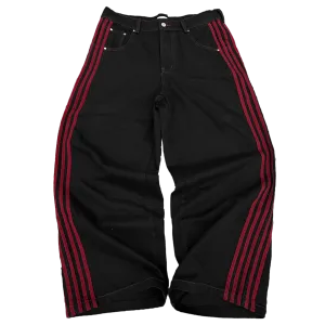 TRACK JEANS (BLACK/RED)