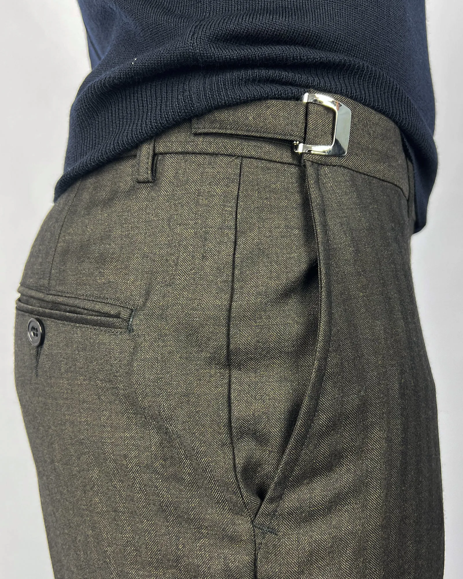VINCENT & FRANKS W22VF-702236 BRN SLIM TROUSER