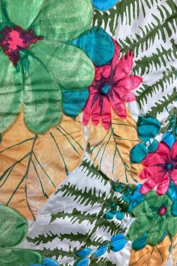 Vintage 1960s Green Floral Print Jacket