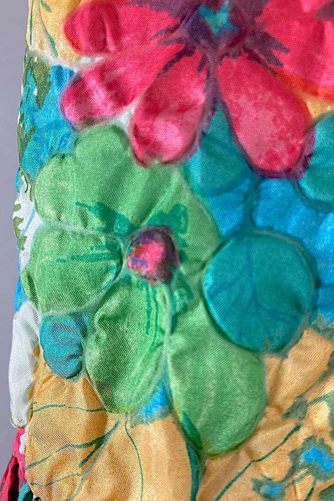 Vintage 1960s Green Floral Print Jacket