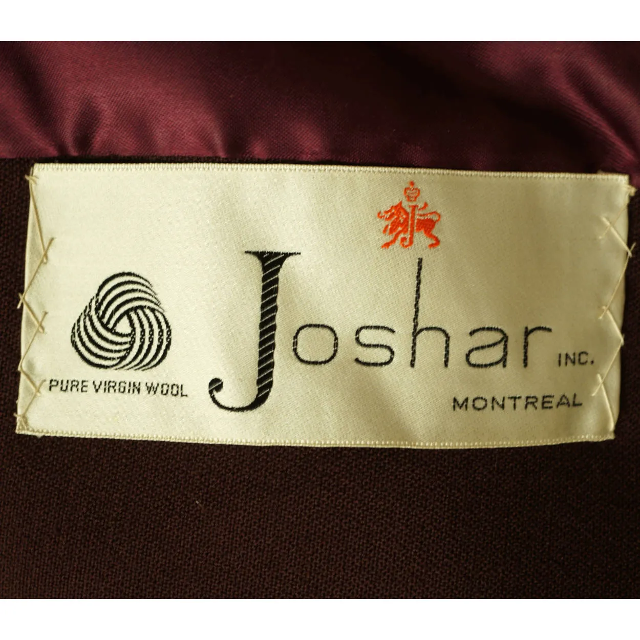 Vintage 1960s Mod Purple Wool Coat by Joshar Montreal Ladies Size S