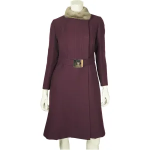 Vintage 1960s Mod Purple Wool Coat by Joshar Montreal Ladies Size S