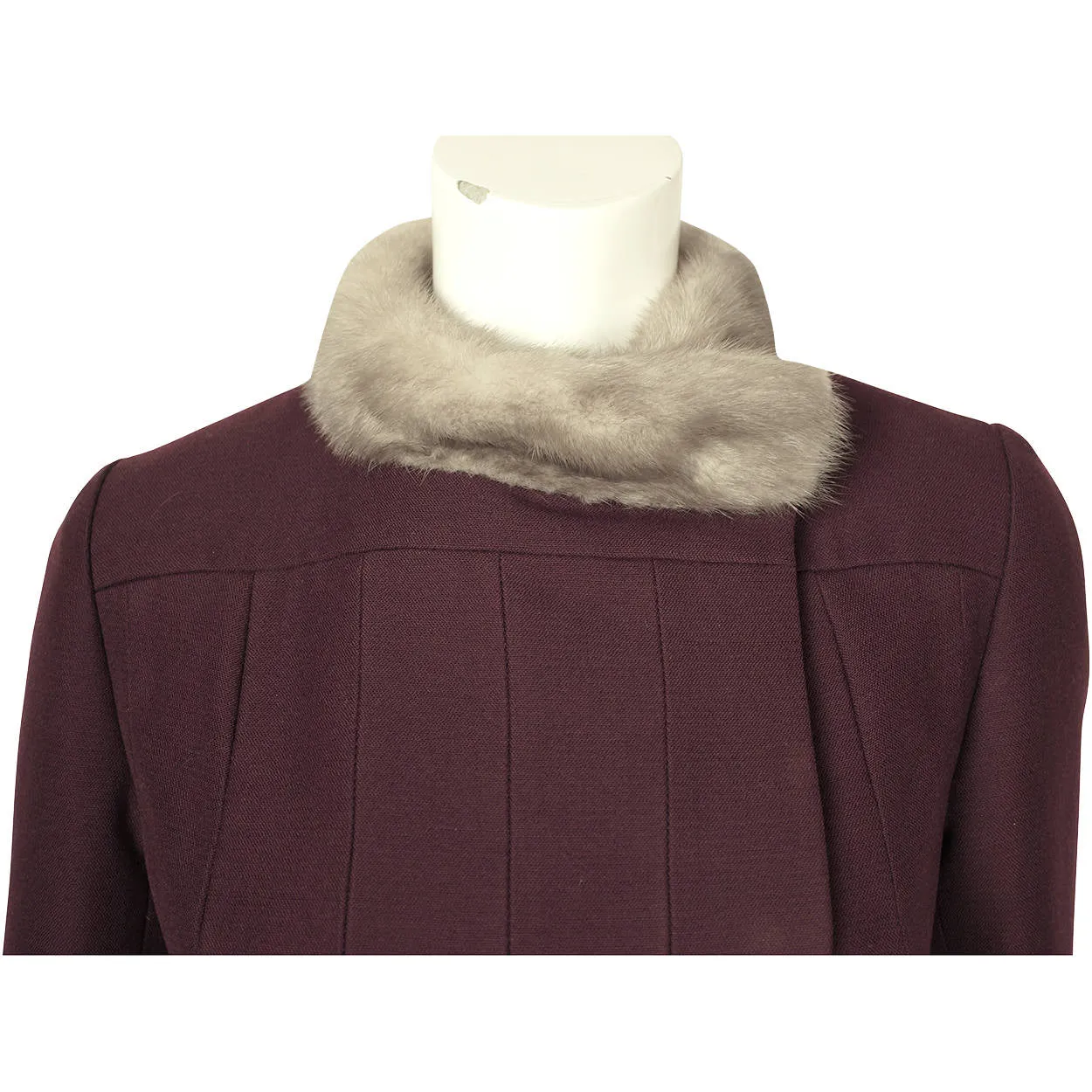 Vintage 1960s Mod Purple Wool Coat by Joshar Montreal Ladies Size S
