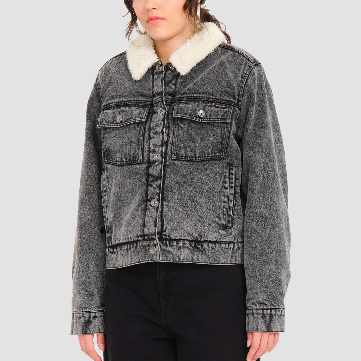 Volcom Radstone Howl At The Moon Denim Jacket Black - Womens