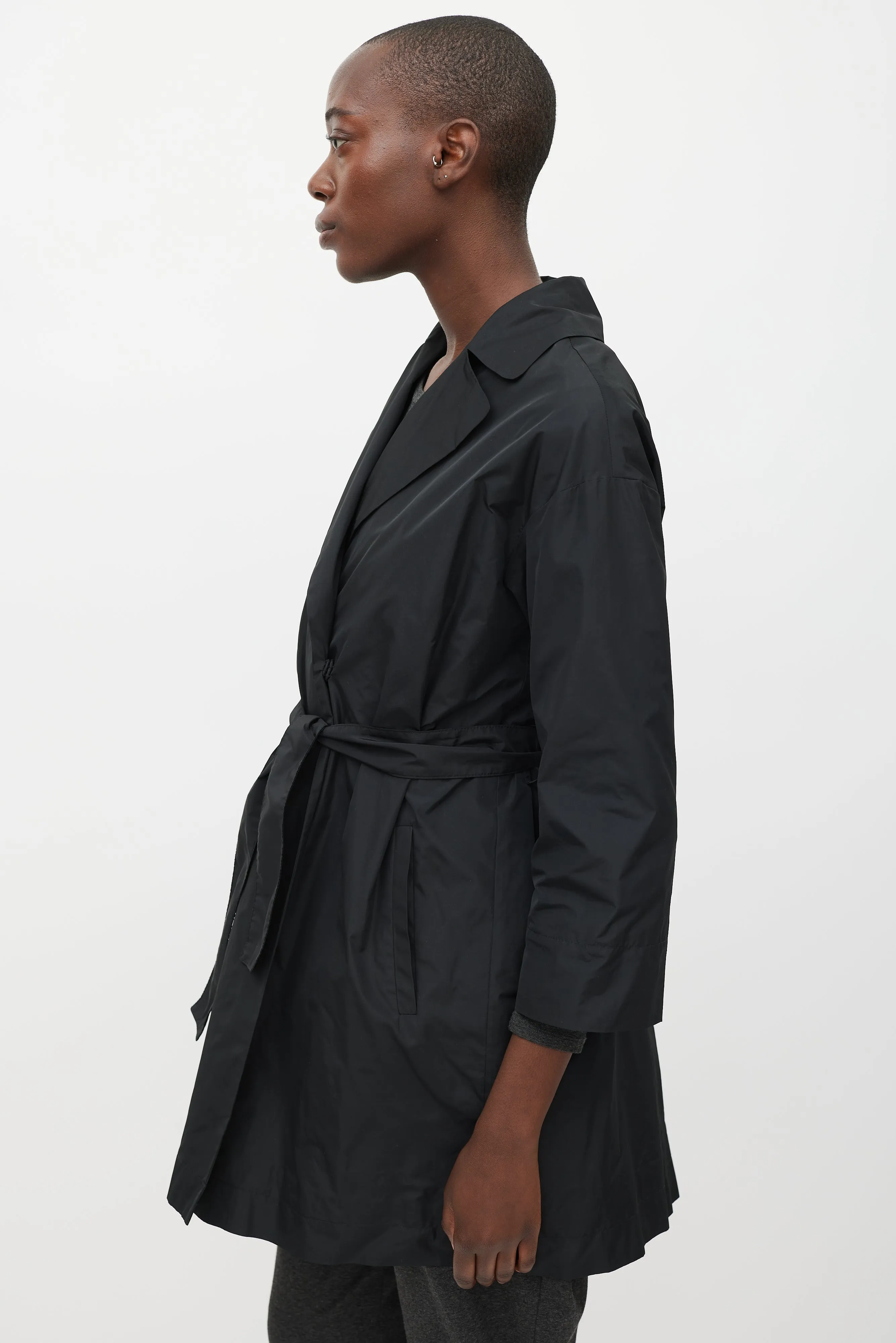 Weekend Black Belted Trench Coat