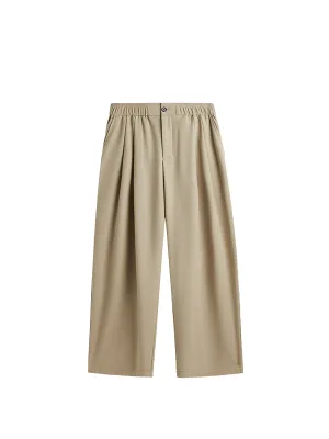 Wide Leg Trousers in Khaki Color