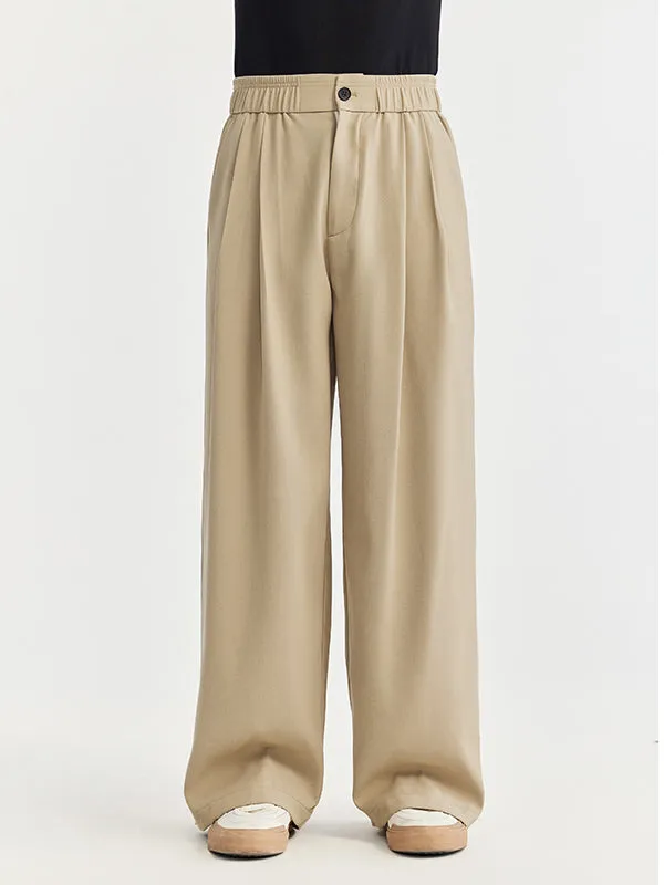 Wide Leg Trousers in Khaki Color
