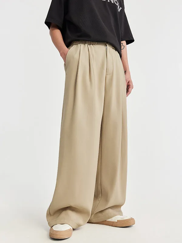 Wide Leg Trousers in Khaki Color