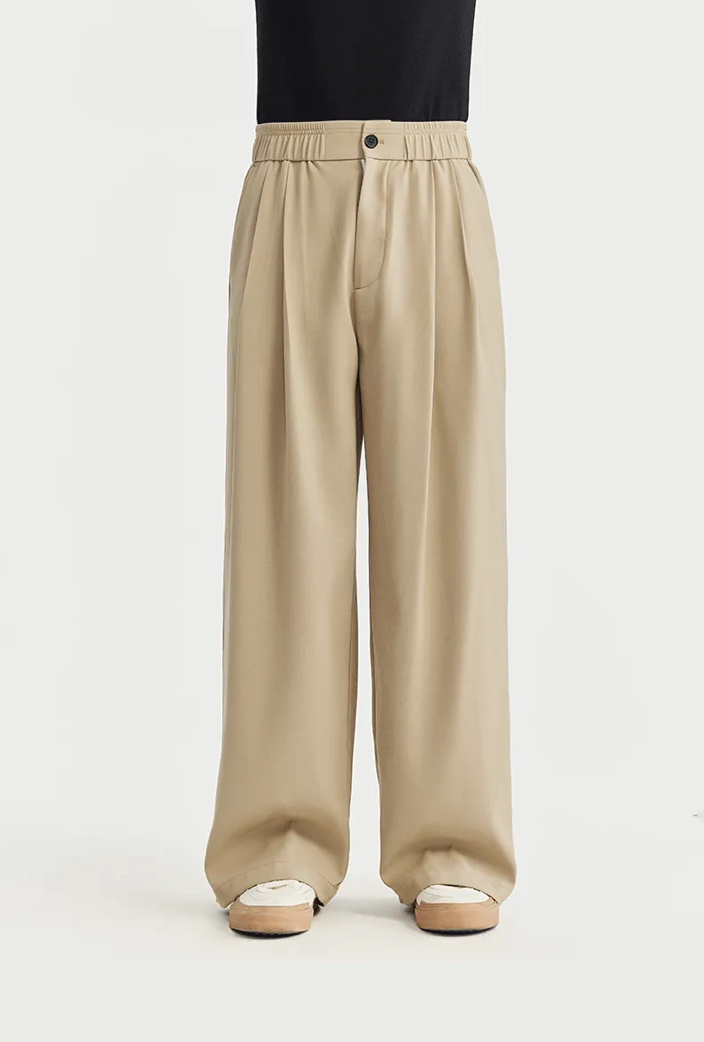 Wide Leg Trousers in Khaki Color