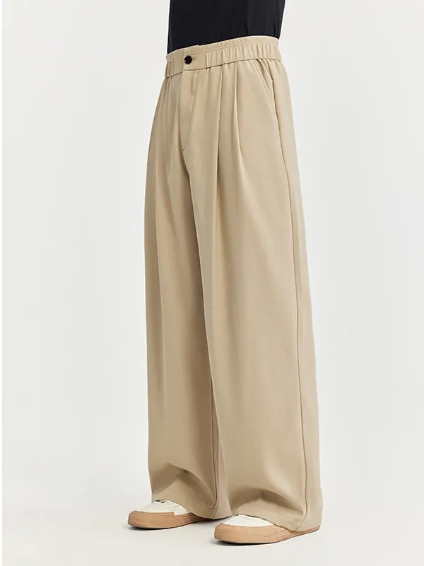 Wide Leg Trousers in Khaki Color