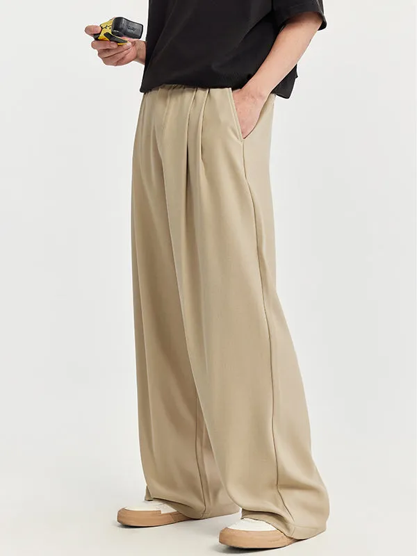 Wide Leg Trousers in Khaki Color