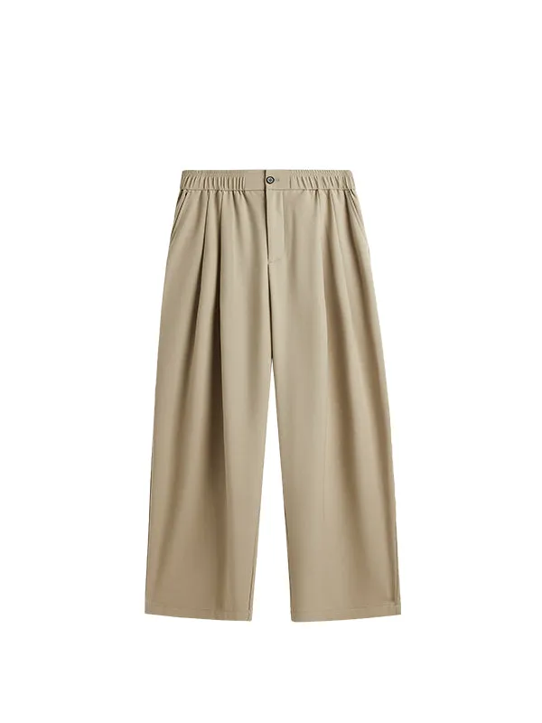 Wide Leg Trousers in Khaki Color