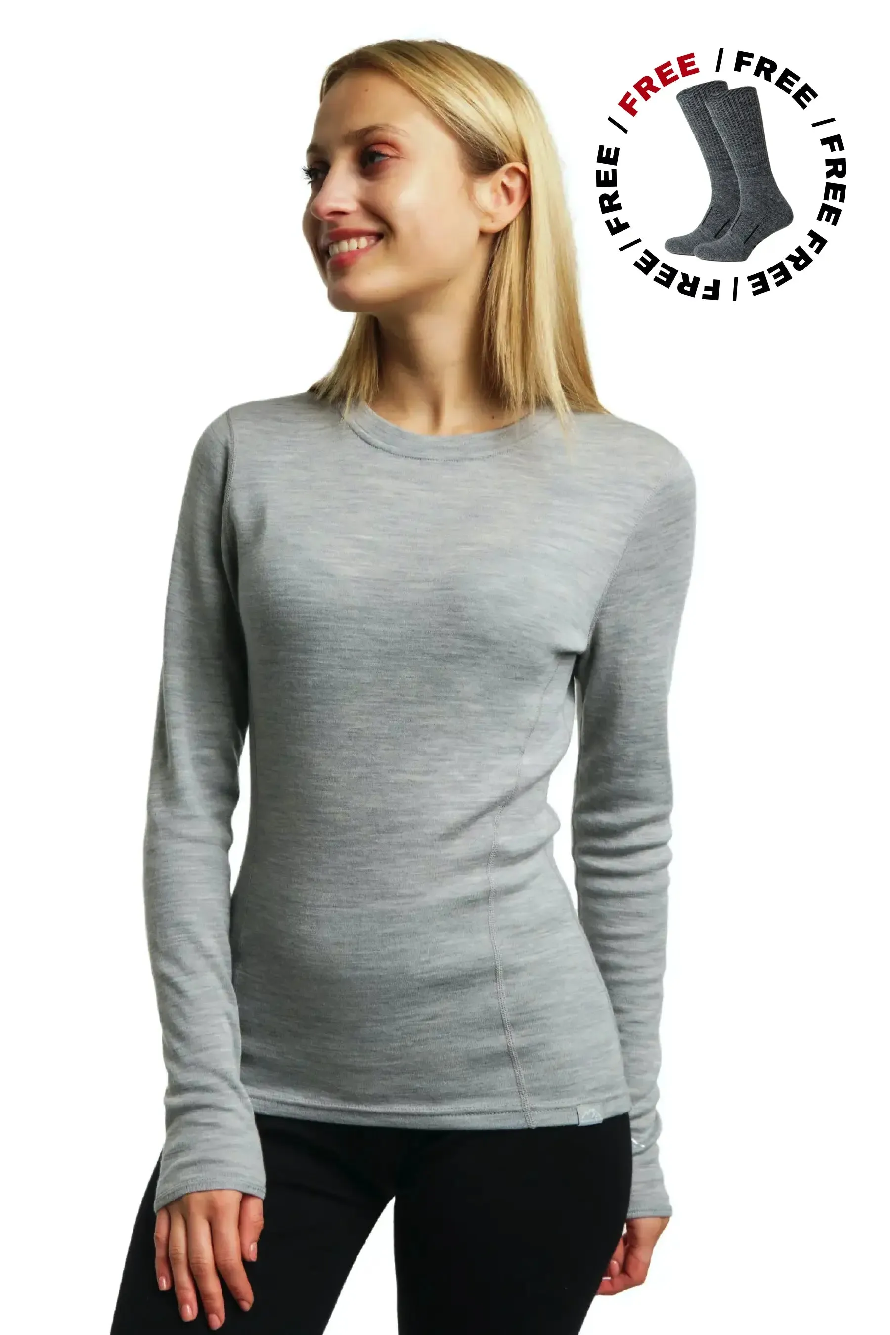 Women's Merino Long Sleeve 250 Gray Heather