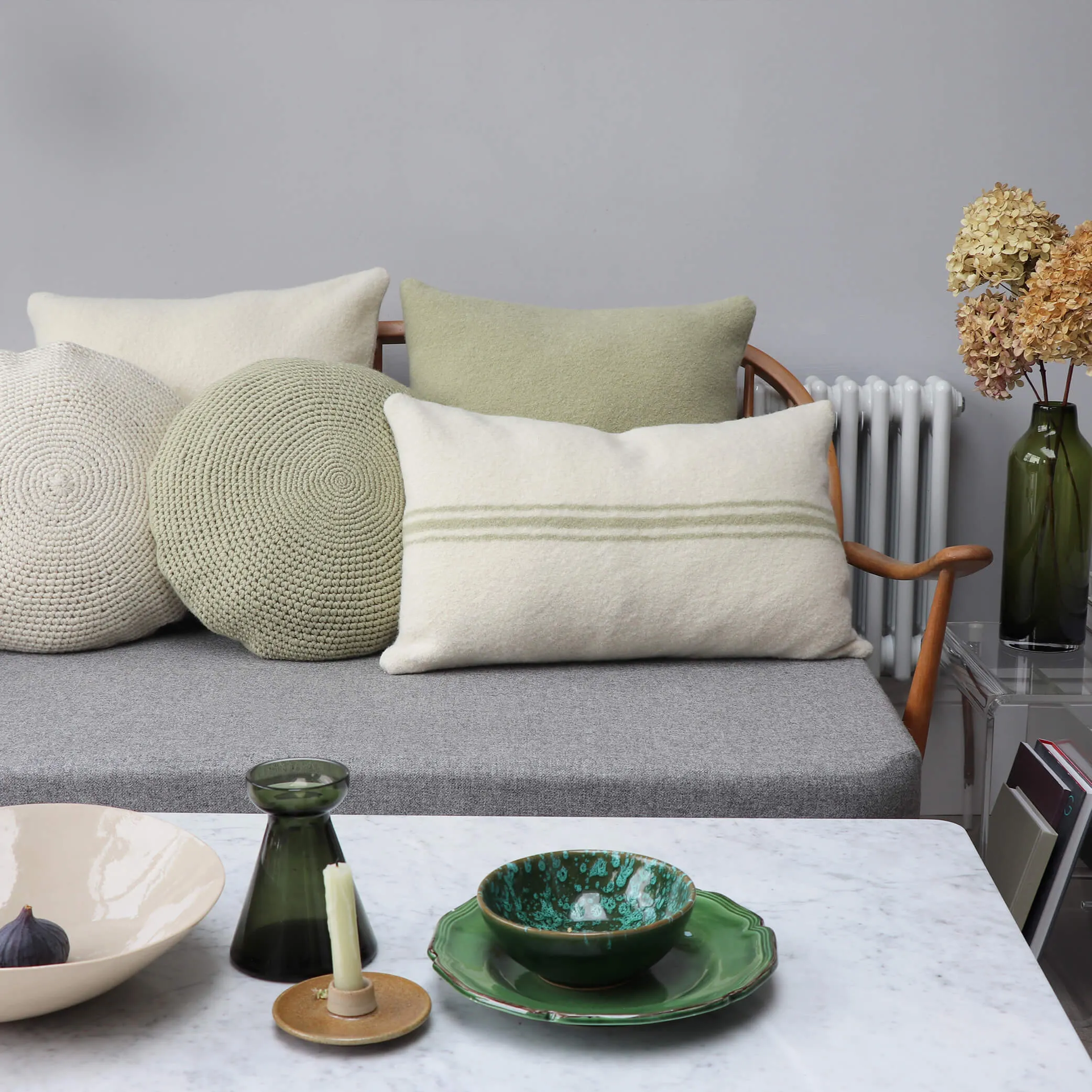 Wool Cushion Cover  - Chalk